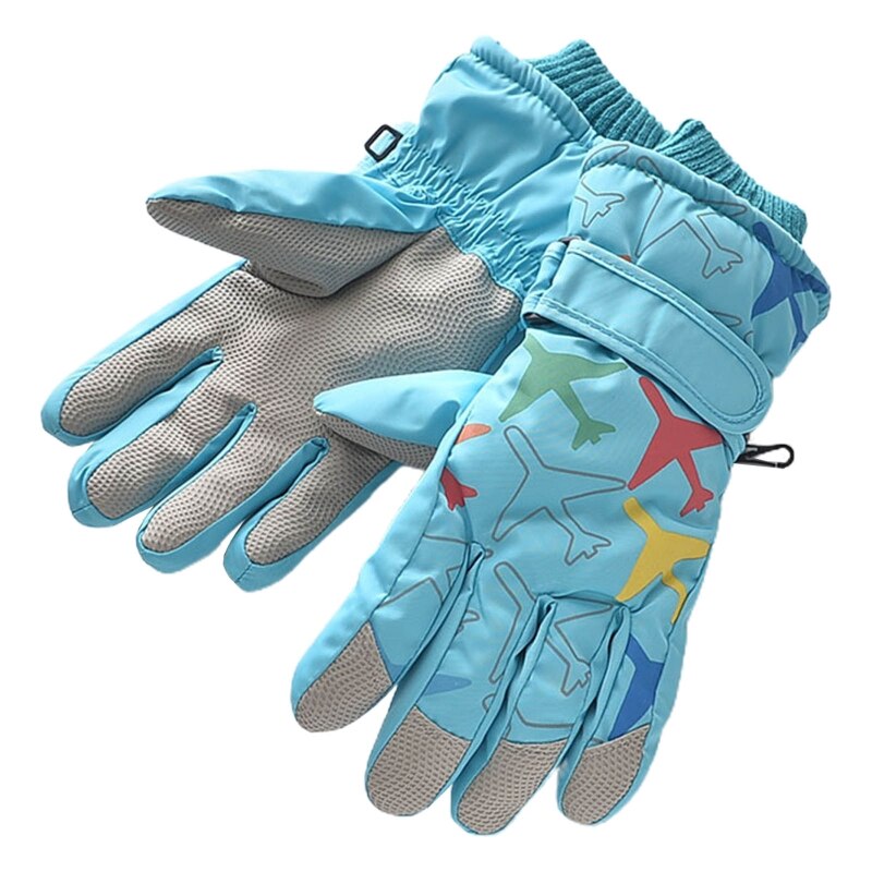 Kinderen kinderen winter warme berg snowboard ski handschoenen sport lange vinger wanten: Hemelsblauw