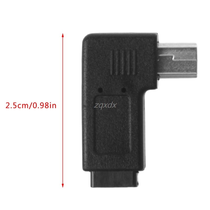 USB Micro 5Pin Female to Mini 5Pin Male 90 Degree Angle Left / Right Adapter Converter Whosale