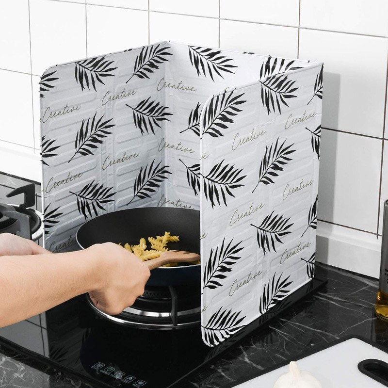 1pc køkkenudstyr olie stænkskærme aluminiumsfolie plade gas komfur stænksikker baffel hjem køkken madlavning specialværktøjer