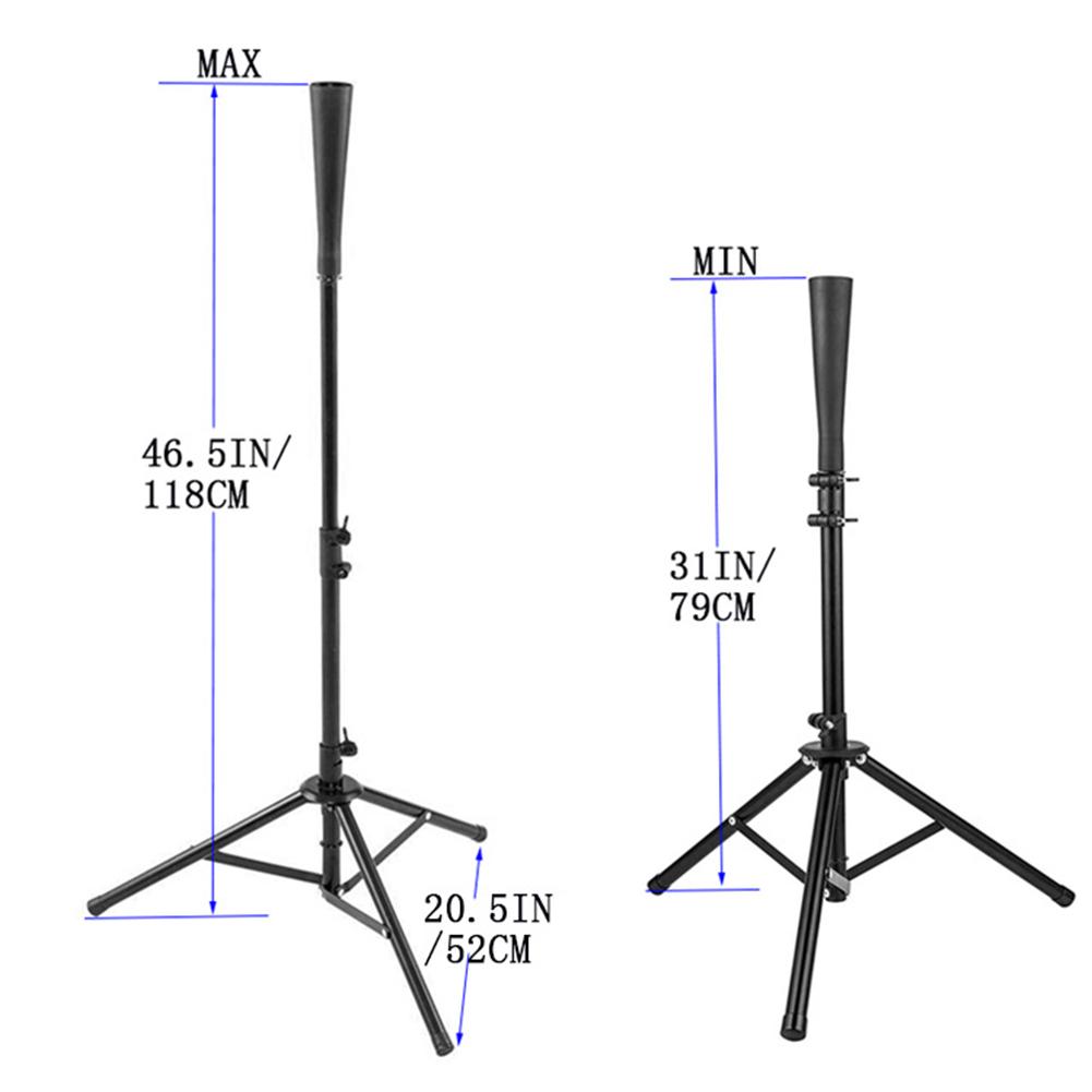 Suporte de raquete para bola de beisebol, raquete para prática de morcego, tripé softball ajustável, suporte em t para prática de softball, rack de suporte para sucesso de treino, 1 peça