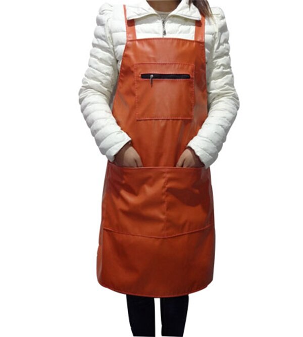 Cuir coréen imperméable et tablier de cuisine, salopette en PU, pour usage domestique, pour hommes et femmes