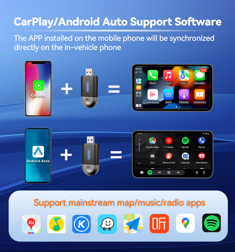 Draadloze Carplay Android Auto Apple Carplay Adapter Mini Ai Box Plug And Play Wifi 2 In 1 Usb Type C Aansluiting Auto Accessoires