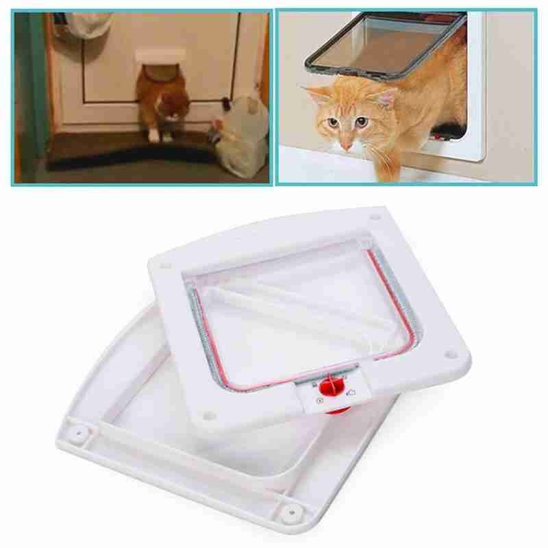 Puerta de seguridad con cerradura para mascotas, puerta de Control inteligente para entrada o salida, para perros y gatos, 14 Kg o menos