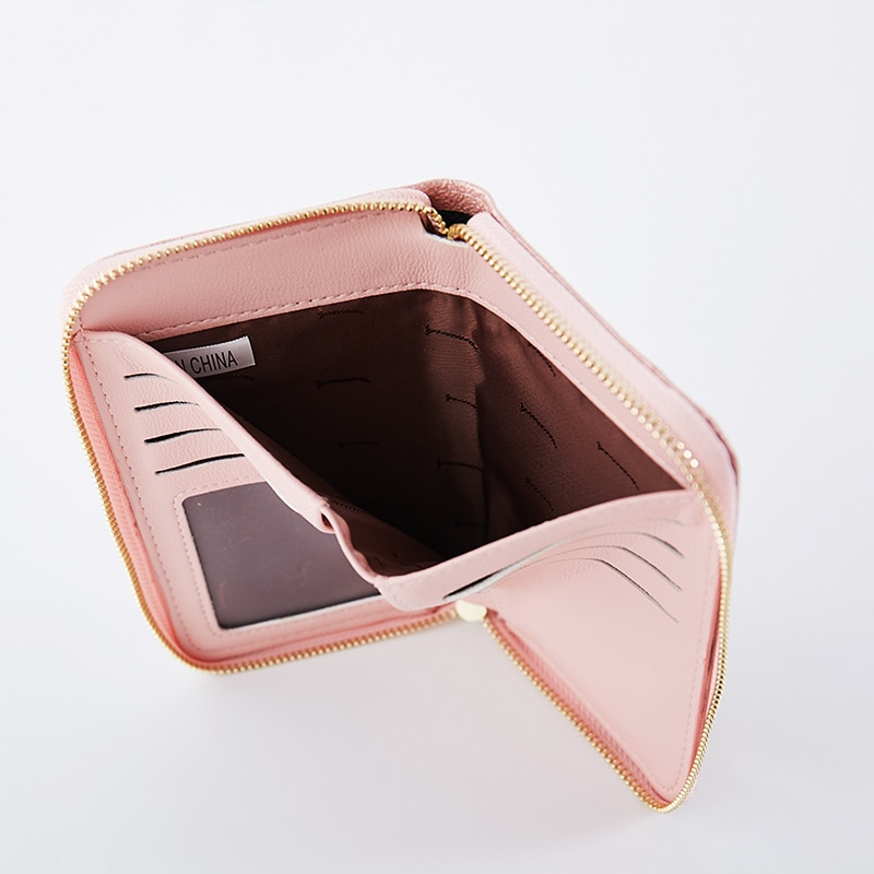 Brand Patchwork Women Short Clutch Wallet Large Capacity Wristband Wallets Female Purse Lady Purses Zipper Card Holder Carteras