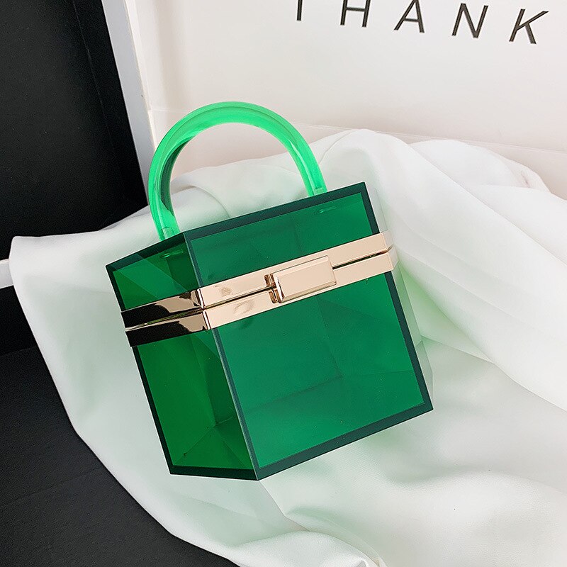 Herbst Und Winter Neue Transparente Handtasche Neue Handtasche Kupplung Partei Abendessen Tasche: Grün