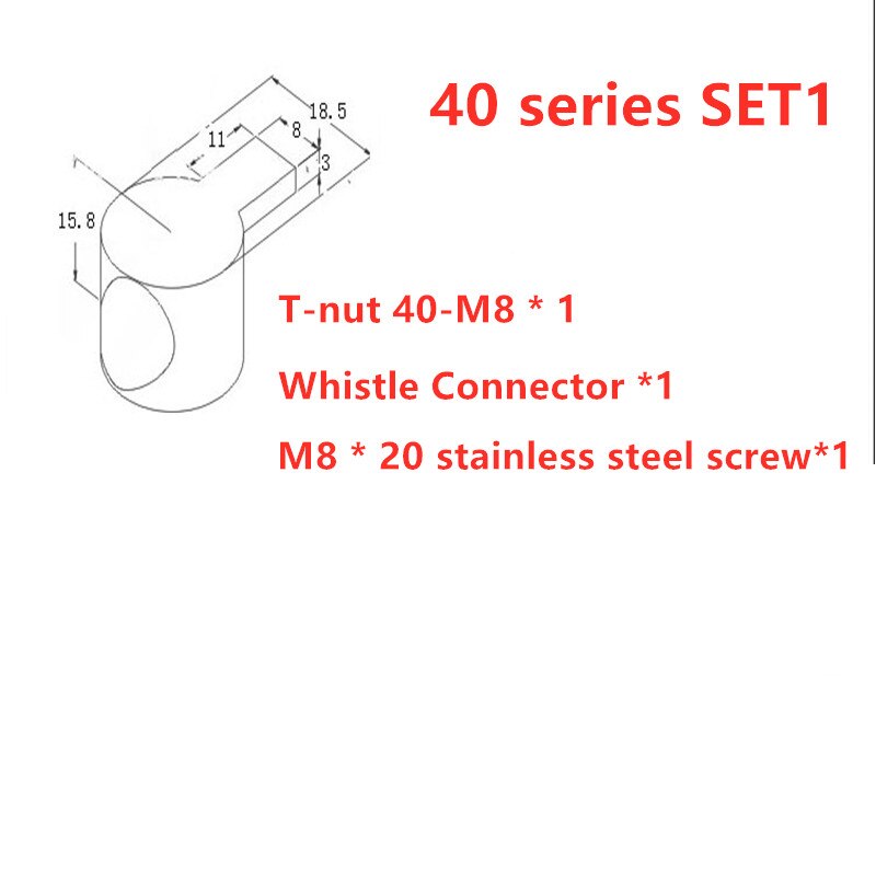 5/10PCS Built-in Connectors for 3030 4040 European Standard Aluminum Extrusion Profile Select Whistle Connector