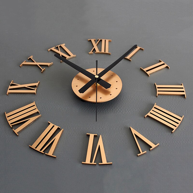 DIY Luxury 3D Roman numerals Wall Clock Large Size Home Decoration Art Clock