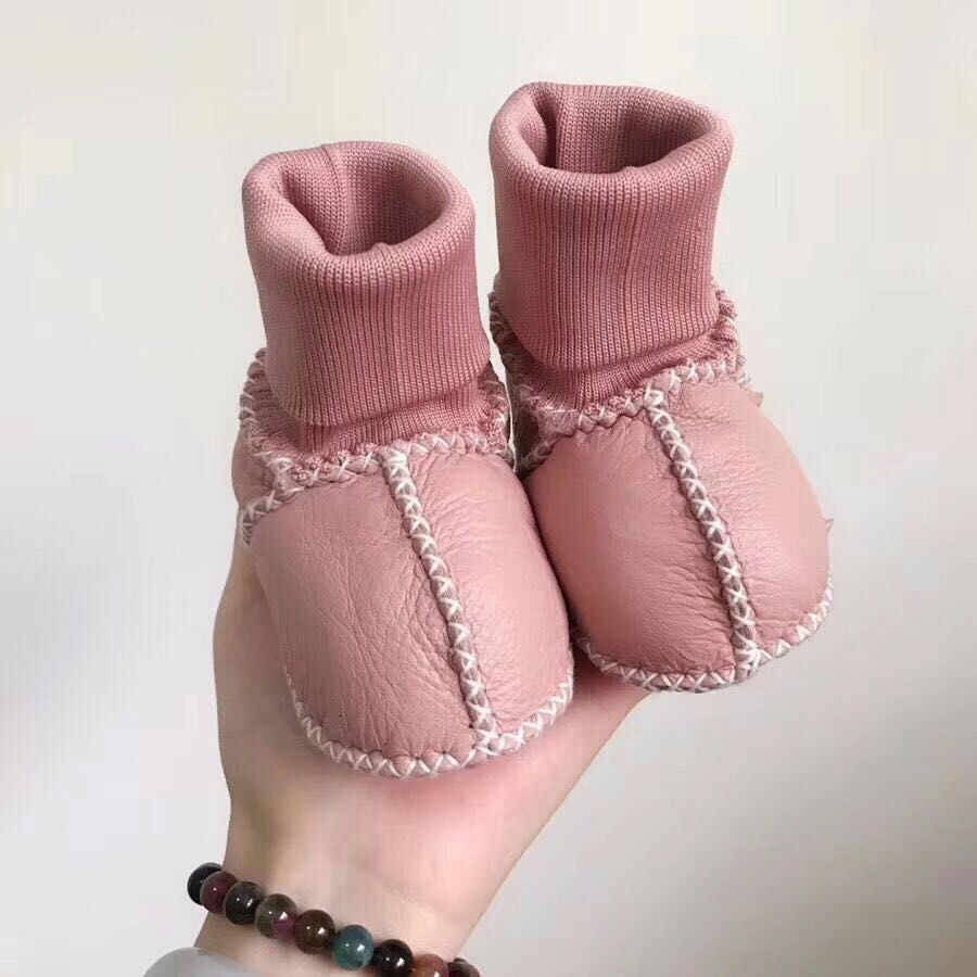 Chaussures bébé bottes nourrissons chaussures d'hiver chaudes fourrure laine filles chaussons bébé peau de mouton chaussures bébé garçon