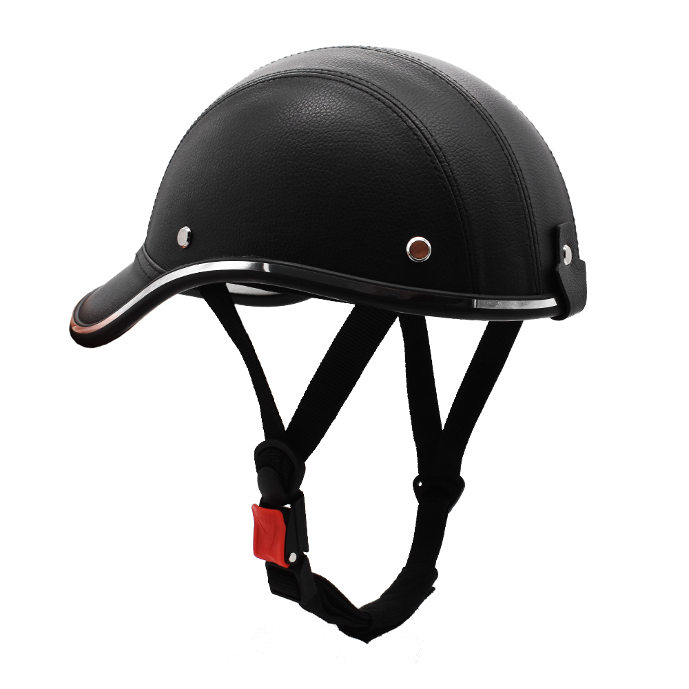 Wosawe Pu Elektrische Fiets Scooter Rijden Helm En Anti-Uv Goggle Motorfiets Fietsen Half Open Helm Baseball Cap: Helmet only