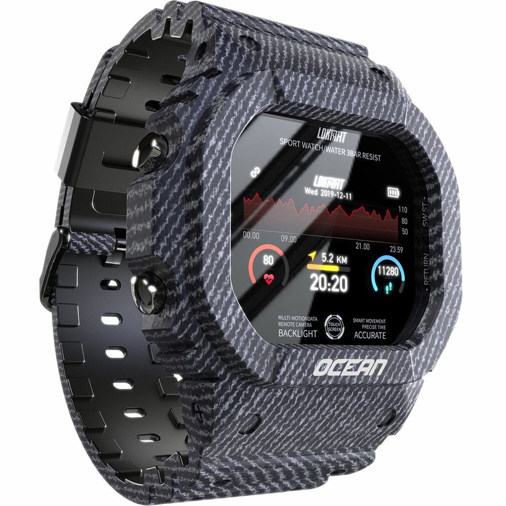 Smart Watch Heart Rate Monitoring Waterproof Smart Watch Fitness Tracker Multifunctional Sports Watch: GRAY
