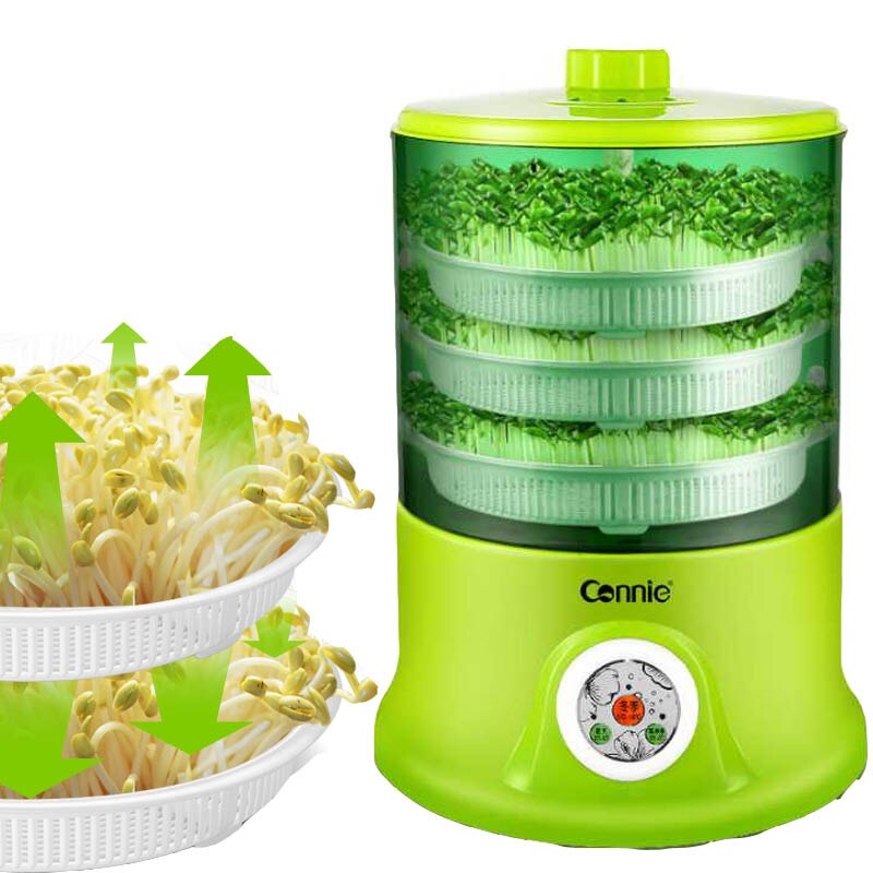 Maszyna robić kiełkowania fasoli domu rosną automatyczne 3 warstwy dużej pojemności inteligentny wielofunkcyjny inteligentny dom fasoli kiełków taca maszyna