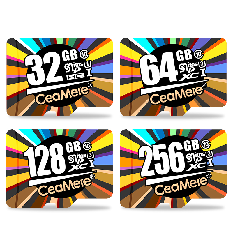 Ceamere micro sd-kort klass 10 uhs -1 8gb klass 6 16gb/32gb u1 64gb/128gb/256gb u3 minneskort flashminne microsd för smartphone
