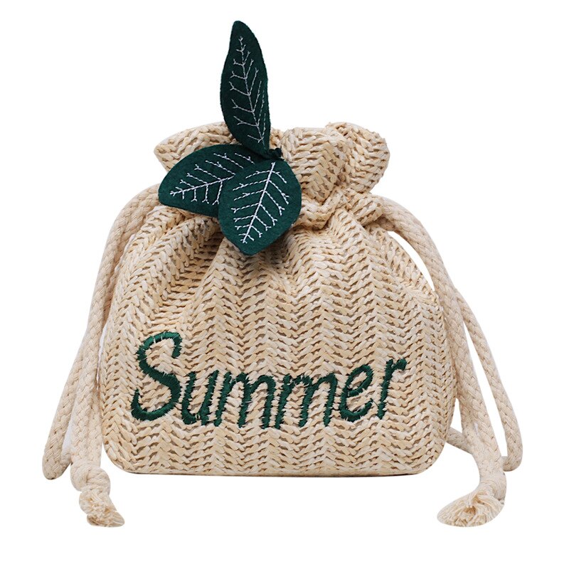 Dam stråväska strandväska vävd handgjord enkelaxel handvirkad sommar flickväska messenger crossbody väskor sommar handväskor: Default Title