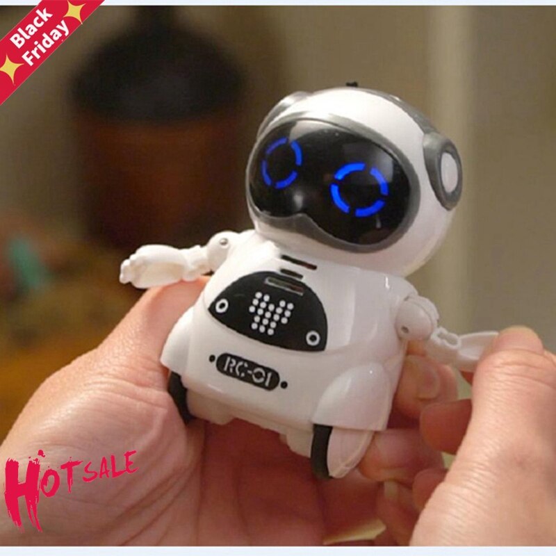 1Pcs Intelligente Mini Pocket Robot Lopen Muziek Dans Speelgoed Licht Spraakherkenning Gesprek Herhalen Smart Interactieve Kids