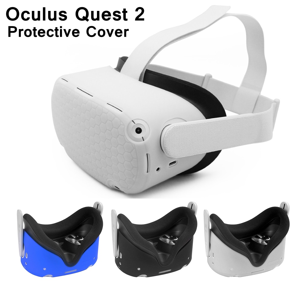 Siliconen Beschermhoes Voor Oculus Quest 2 Vr Headset Helm Hoofd Shell Anti-Krassen Case Voor Oculus Quest 2 accessoires
