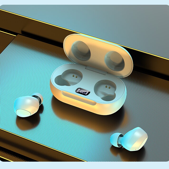 Auriculares inalámbricos Bluetooth Galaxy R185 + Plus para Samsung, Auriculares deportivos táctiles resistentes al agua, carga rápida instantánea,: Blanco