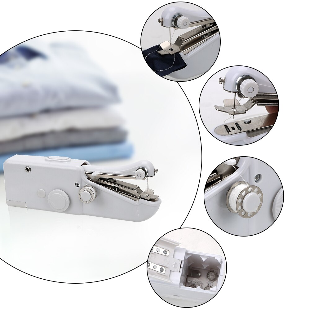 Quick Stitch Sew Needlework Electronic Sewing Machine Cordless Clothes Fabrics Portable Household Mini Hand Sewing Machine