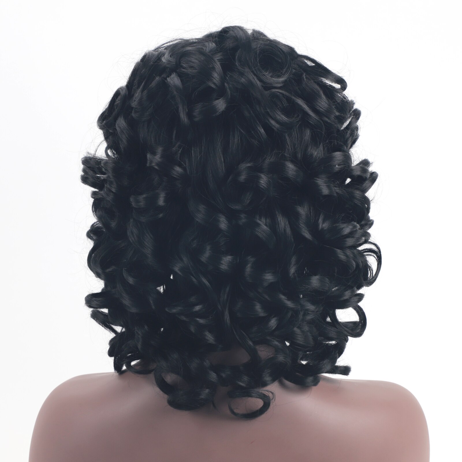 Gnimegil Synthetische Kort Haar Afro Krullend Pruik Met Pony Zachte Pluizige Krullen Wave Schouder Lengte Natuurlijke Pruiken Voor Zwarte Vrouwen