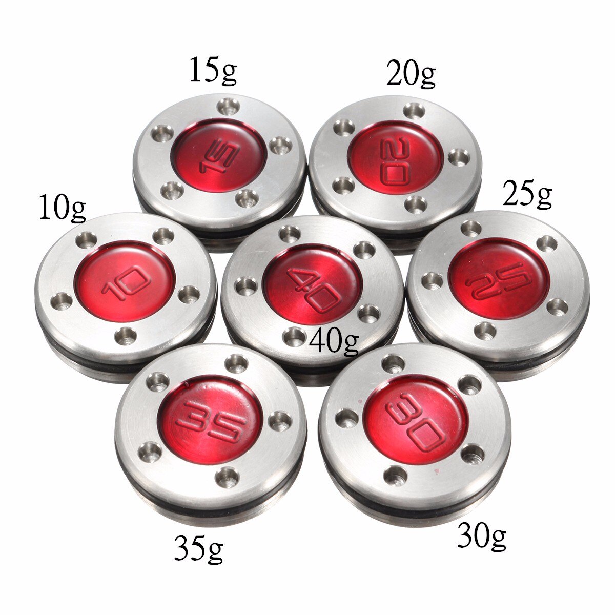 2 Stck Für Titleist-Scotty-Cameron Putter rot Golf Gewichte + Schlüssel Schlüssel Werkzeug 10g/15 g/20g/25g/30g/35g/40g Enthalten Gummi Ringe