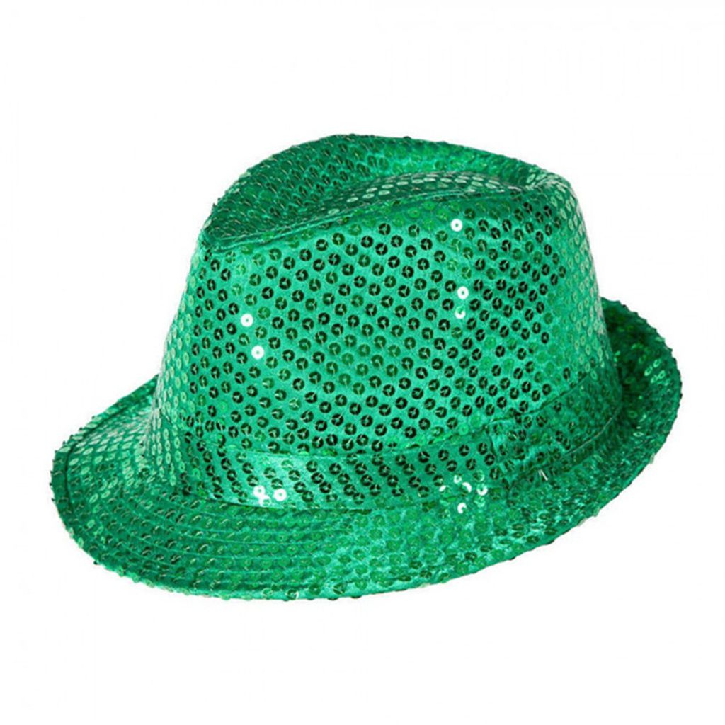 Oversized Green Shamrock Saint Patricks Day Leprechaun Hat White Striped Clover Irish Velvet Top Cap Cosplay Costume: 3