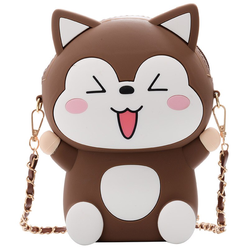 Silicone messenger bag female cartoon cute monkey mobile phone bag women shoulder bag