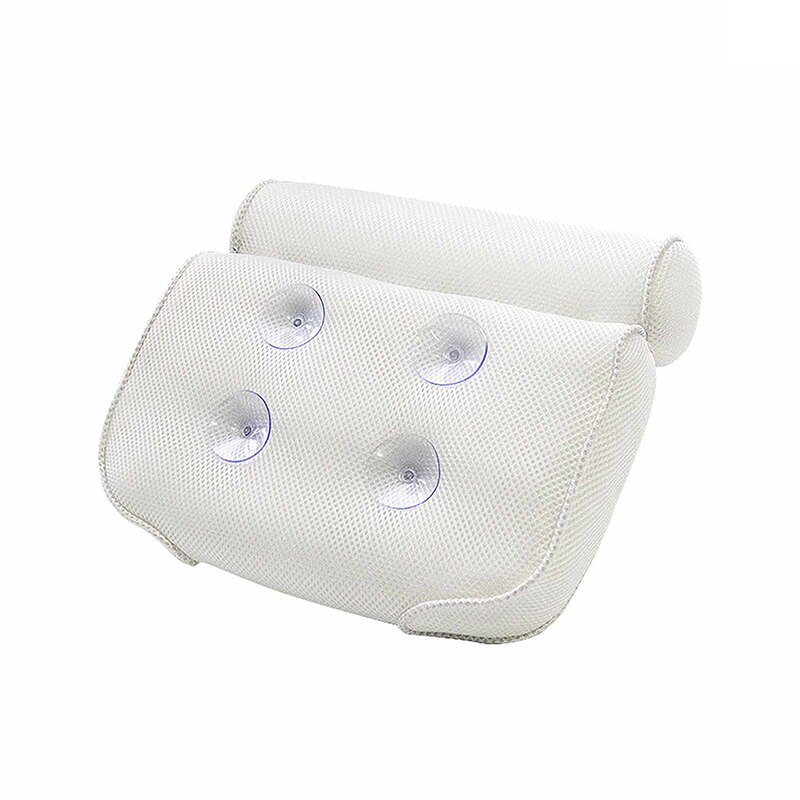 Andas spa kudde med 3d mesh spa nacke och ryggstöd med sugkoppar för badrumstillbehör för hemmet