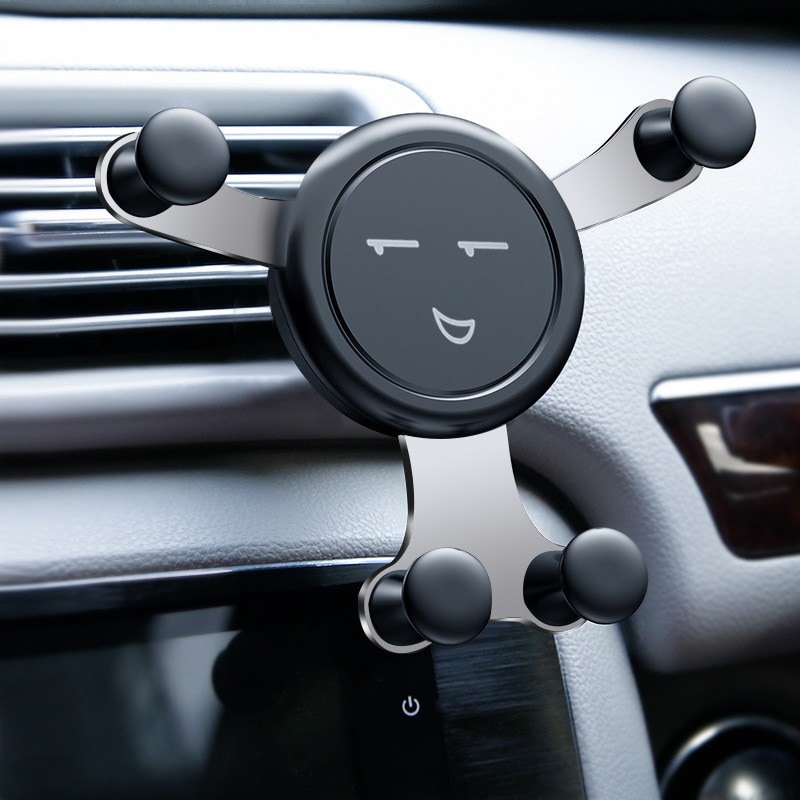Gravity Car Phone Holder for Phone In Car Air Vent Clip Mount No Magnetic Mobile Phone Holder GPS Stand Car Accessories Interior: Silver