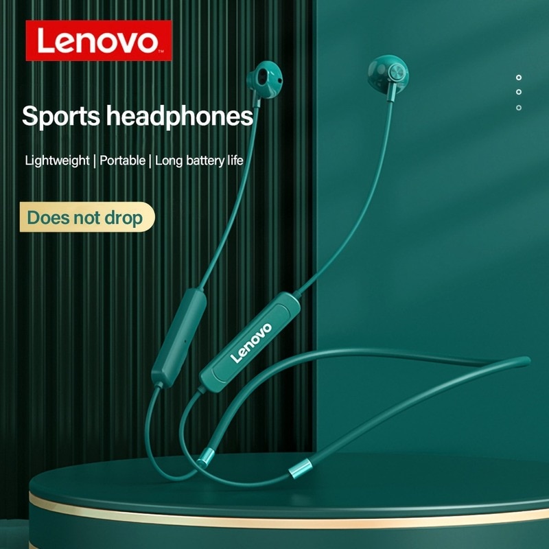 Lenovo SH1 Draadloze Koptelefoon Bluetooth 5.0 Nekband Hoofdtelefoon Hifi Sound Sport Headset Magnetische IPX5 Waterdichte Oordopjes Met Microfoon