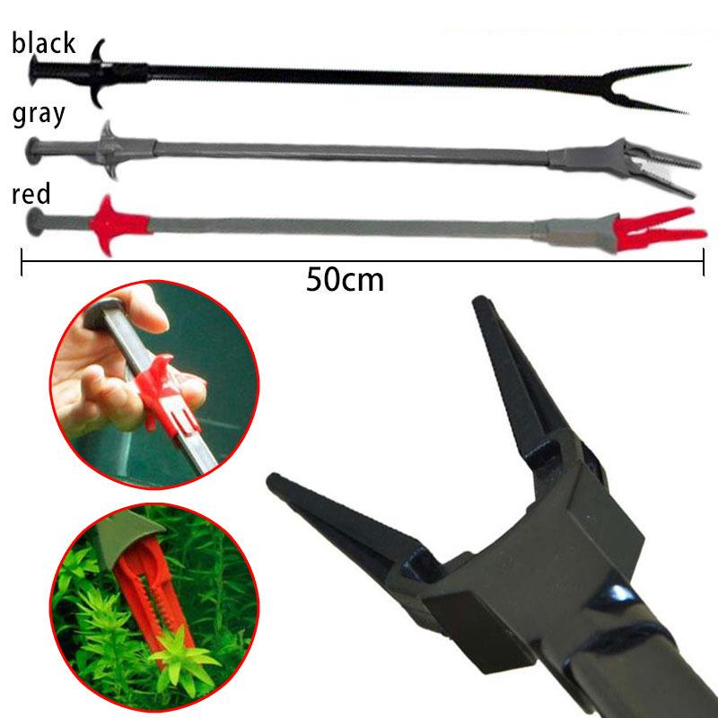 50CM Aquarium Algae Seaweed Plants Clamp Clip Fish Tank Cleaning Tool Pinchers Aquarium Cleaning Clamp Fish Aquatic Pet Supplies