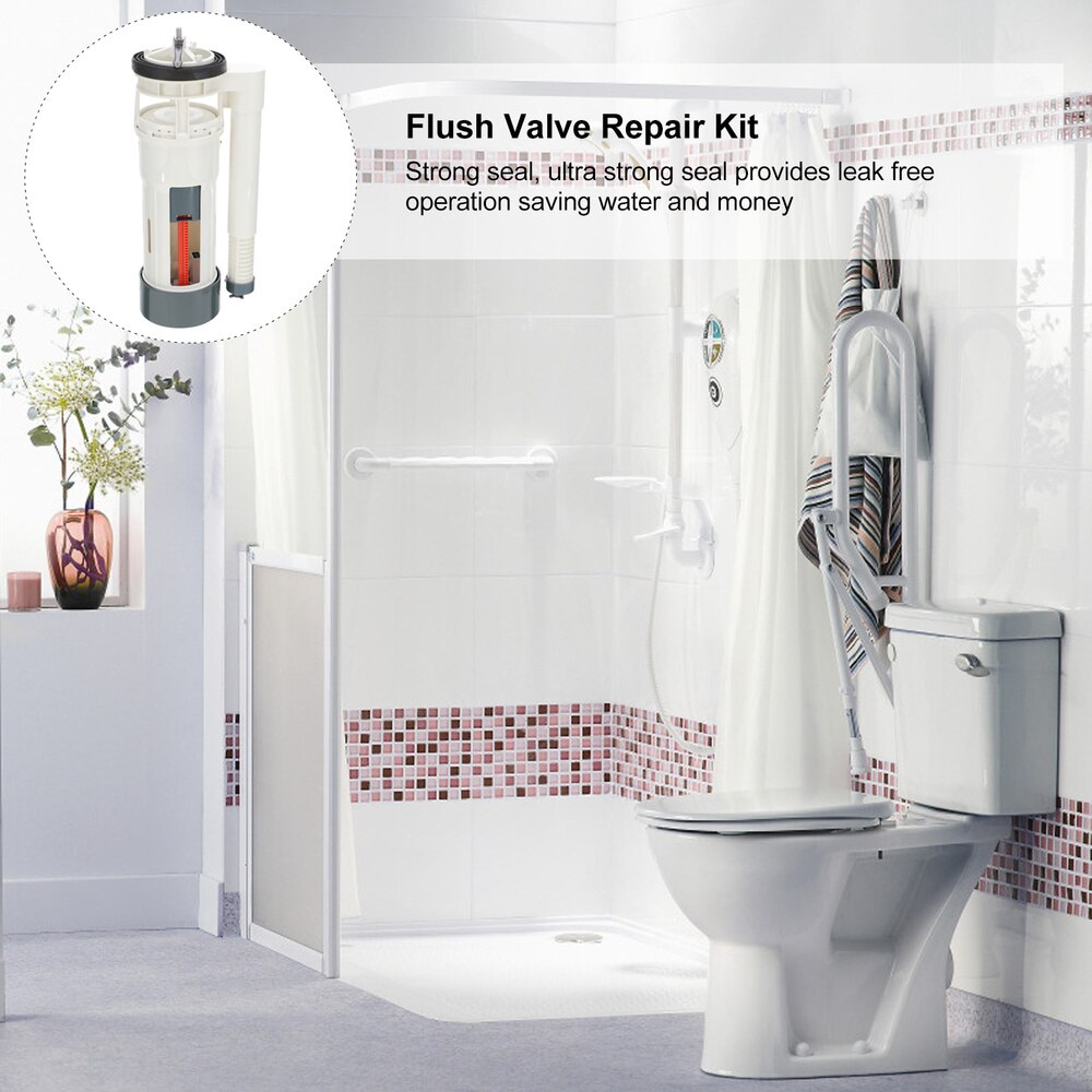 1 Set Durable Toilet Flush Repair Kit with Button Toilet Tank fitting