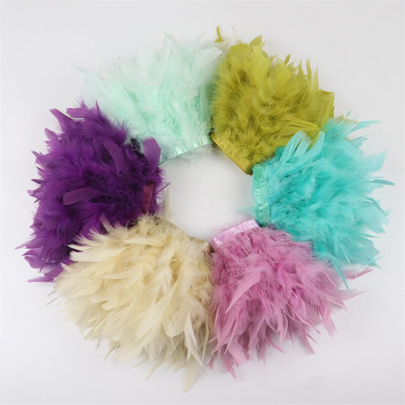 Ruban de plumes doux sans perte, 1m, 20 couleurs, bricolage artisanat jupe robe vêtements chaussures décoration couture bijoux accessoires