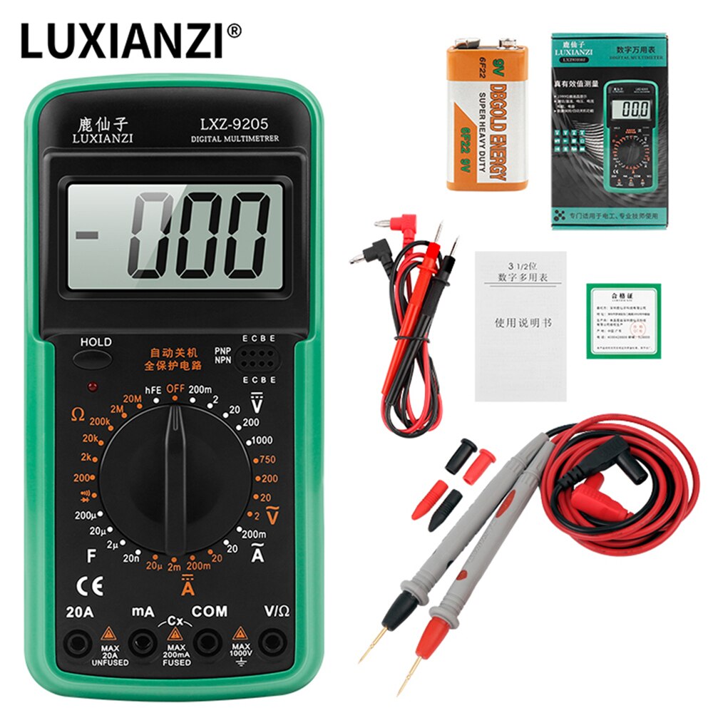 LUXIANZI Digital Multimeter Tester Smart Multimeters Mini Multimetro RMS Voltmeter Ammeter: Set A