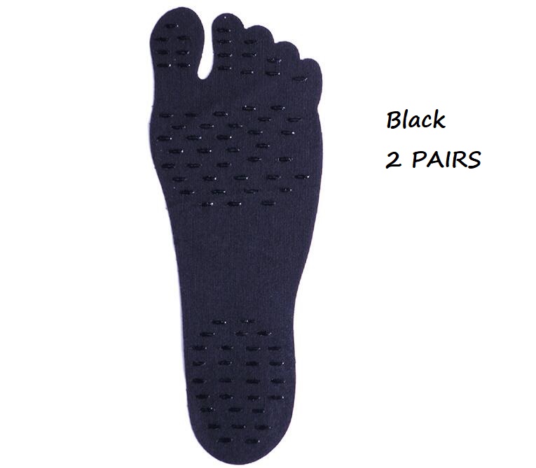 2 Pairs Adult Seaside Beach Feet Protective Soles Child Slip-proof Insulation stickers Invisible Beach insoles Foot Plantar Pads: Black for Adult