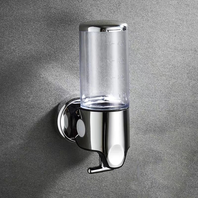 Badeværelse skum sæbe dispenser håndsprit holder vægmonteret sæbe shampoo hoved bruser væske dispenser til badeværelse tilbehør: 1 gennemsigtig