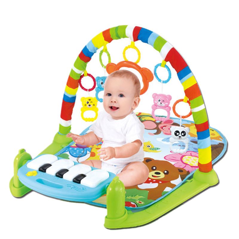 3 In 1 Baby Fitness Frame Pompoen Muur Speelkleed Baby Gym Speelgoed Zachte Verlichting Rammelaars Piano Musical Educatief Speelgoed: A