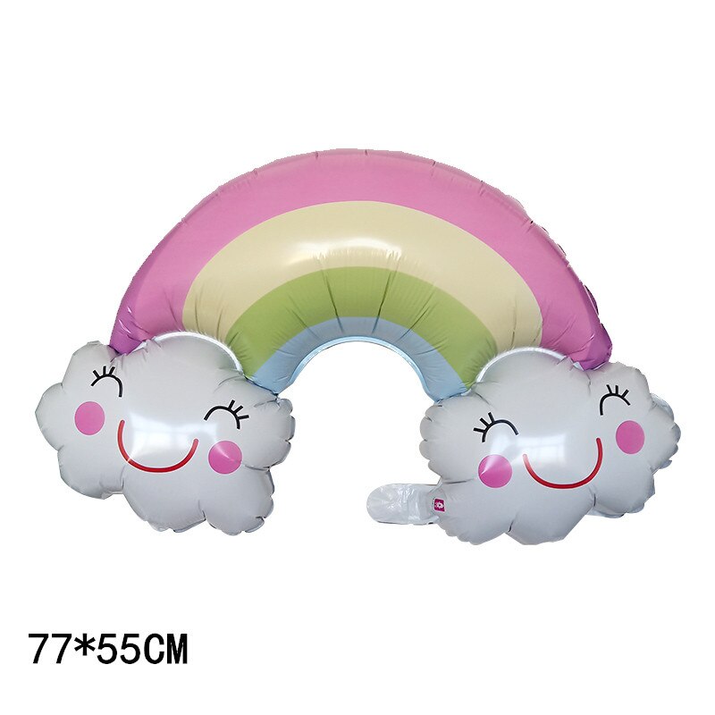 1Pcs Cartoon Regenboog Glimlach Blauwe Wolk Zon Folie Ballon Kids Speelgoed Voor Bruiloft Gelukkige Verjaardag Party Decor Baby douche Globos: Deep Sapphire
