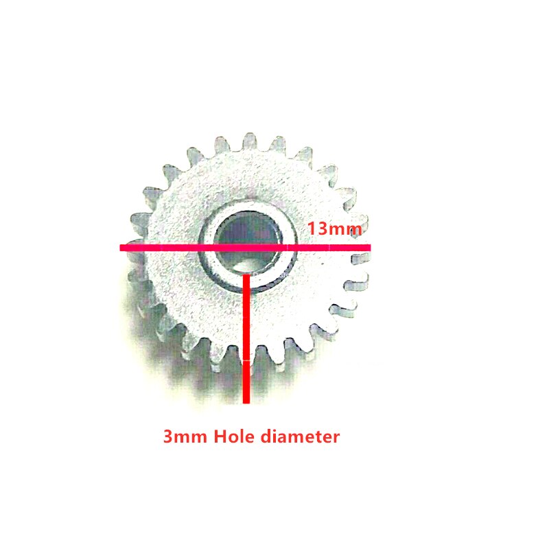 Metalen Dubbele Gear 0.5M 12T-24T 3Mm Gat (As Loose Fit) variabele Snelheid Reductiedrijfwerk