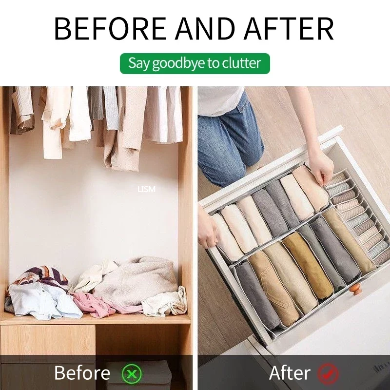 Zusammenklappbare Unterwäsche-Kasten, Aufbewahrungsschrank-Organizer für Kleidung, waschbar, organisiert, für Zuhause, Socken, BHs, Trennboxen, Schubladen-Organizer