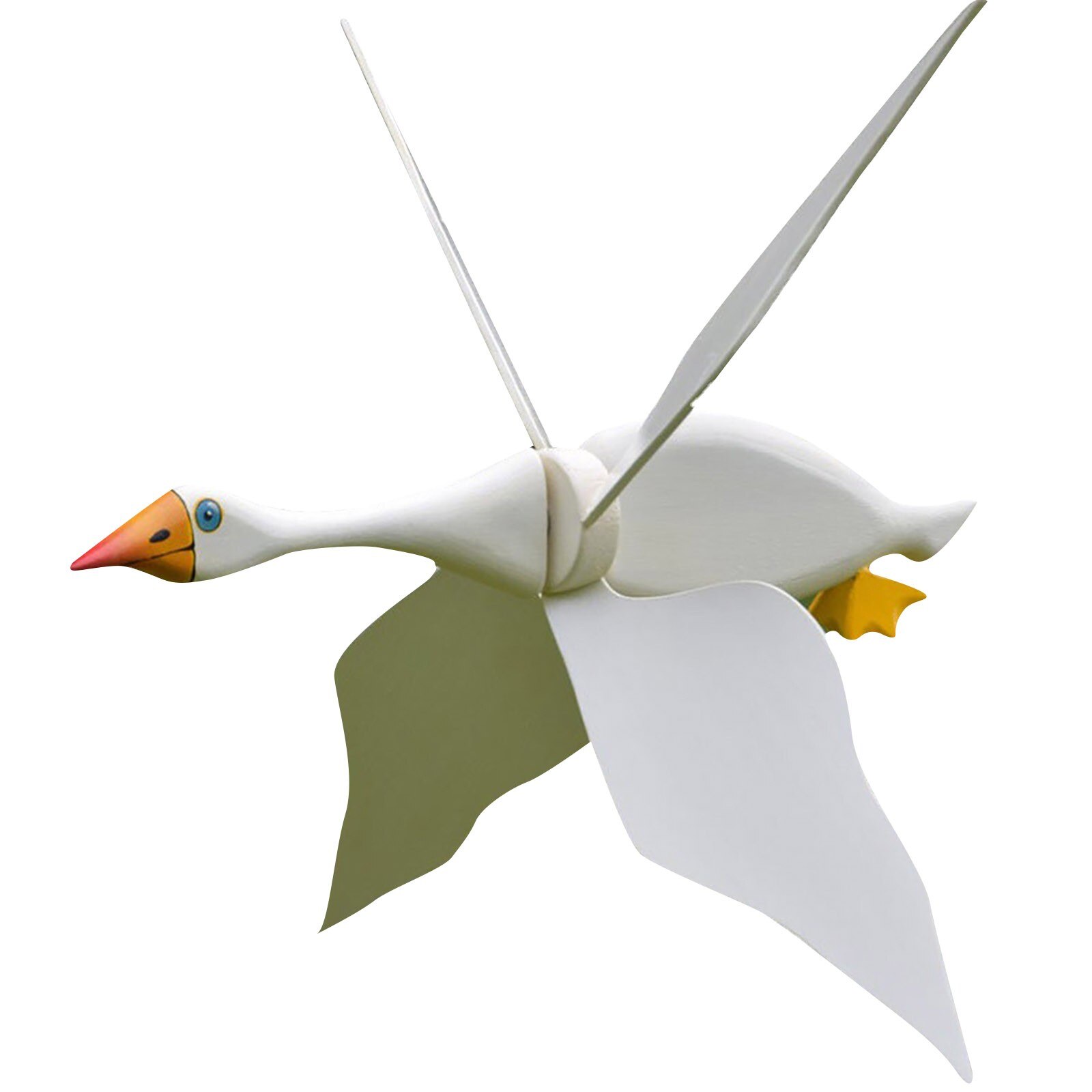 Wooden Whirligig-Asuka Series Windmill Whirly Parrots Garden Lawn Decoration For Kids Garden Decoration Stakes Gardening: White