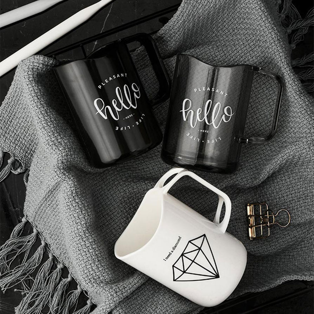 Plastic Brushing Cup Couple Toothbrush Cup with Handle for Bathroom Household PI669