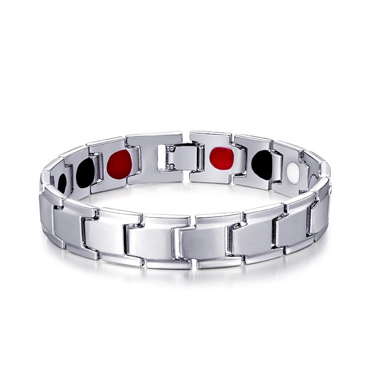 5 couleurs hommes Bracelet perte de poids énergie aimants bijoux minceur Bracelet Bracelets thérapie magnétique Bracelet Bracelets soins de santé: Silver