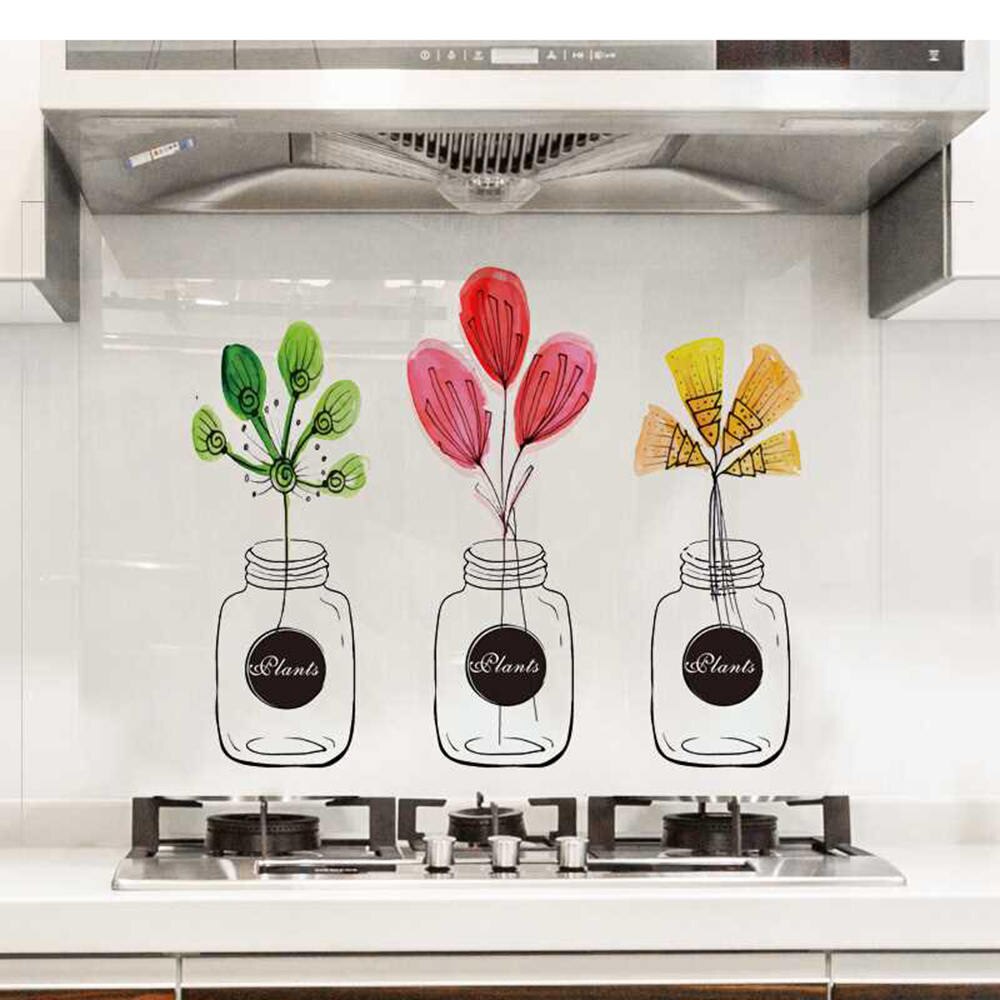 Anti-Oil Stove Stickers High Temperature Waterproof Wall Stickers Kitchen Oven Fume Cabinet Self Adhesive Sticker: Opaque