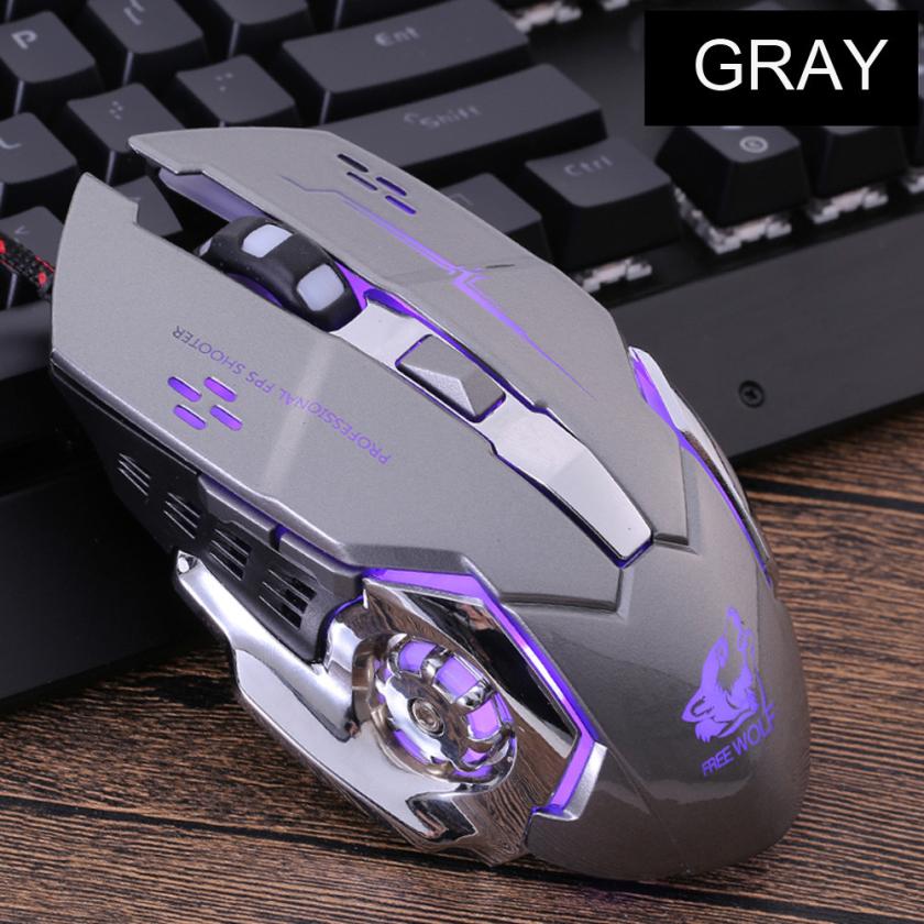 Mus raton led lys 4000 dpi optisk usb ergonomisk gamer gaming mus genopladelig computermus 18 aug 3: B