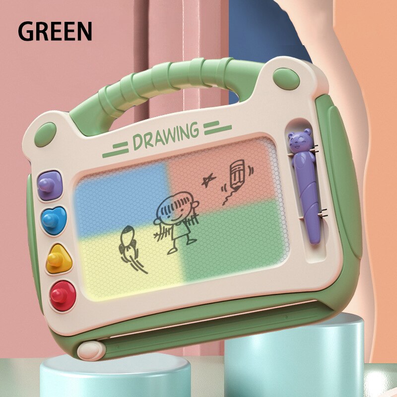 Kinderen Magnetische Tekentafel Kleur Graffiti Board Peuter Baby Kan Vegen Huishoudelijke Magnetische Beugel Schrijfbord: Green