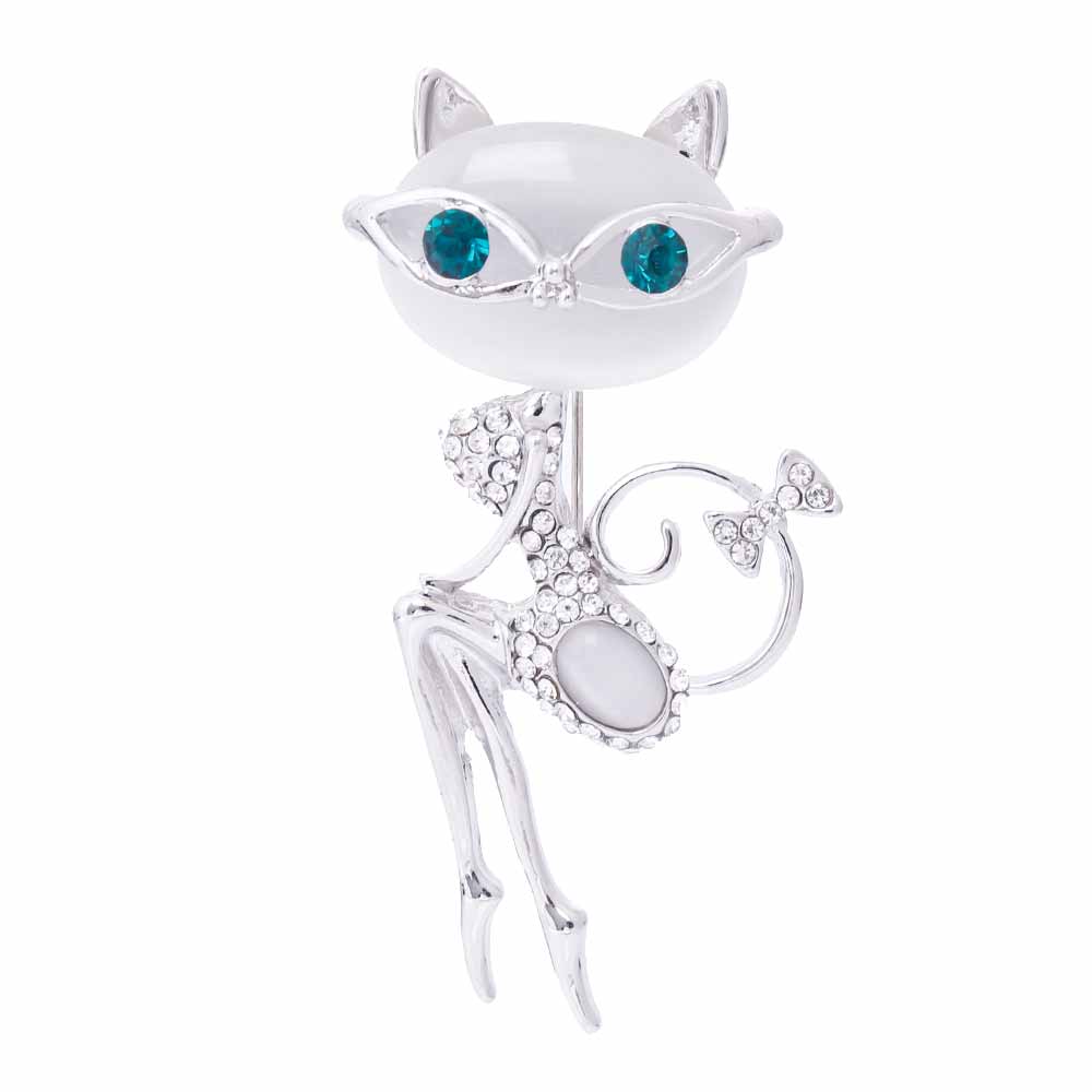 FAMSHIN opal brosche katze tragen sonnenbrille frau sexy nette katze pin und brosche hochzeit zubehör