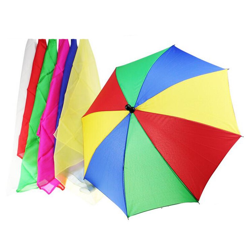 1 set 40cm magische sjaals verwissel de paraplu  (1 stuks paraplu  +6 stuks zijde) goocheltrucs straat podium feest magie accessoire