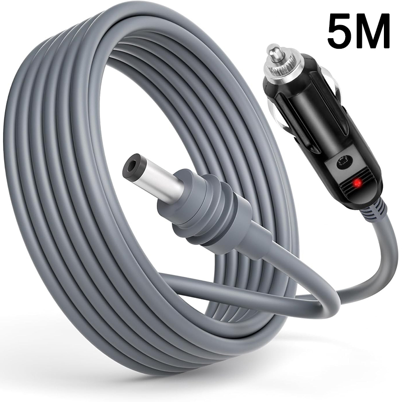 Adequado para starlink mini tomada de carregamento de carro fonte de alimentação 12v dc cabo macho com display de luz vermelha cabo de extensão à prova dwaterproof água: CINZA