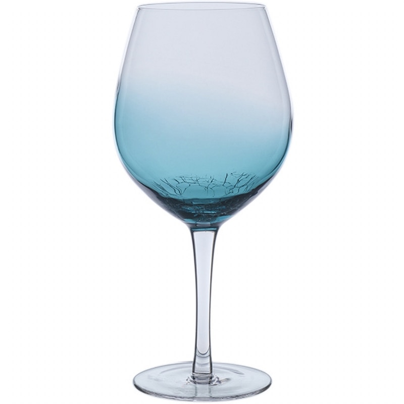 Gradual blue ice crack wine glass Crystal glass Goblet milk Juice glass Water Cup Wedding Glasses Party Drinkware