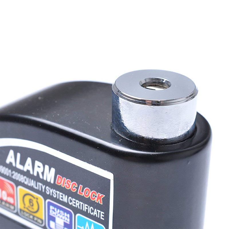 Candado antirrobo para motocicleta, bloqueo de alarma de seguridad para freno de disco de rueda, negro