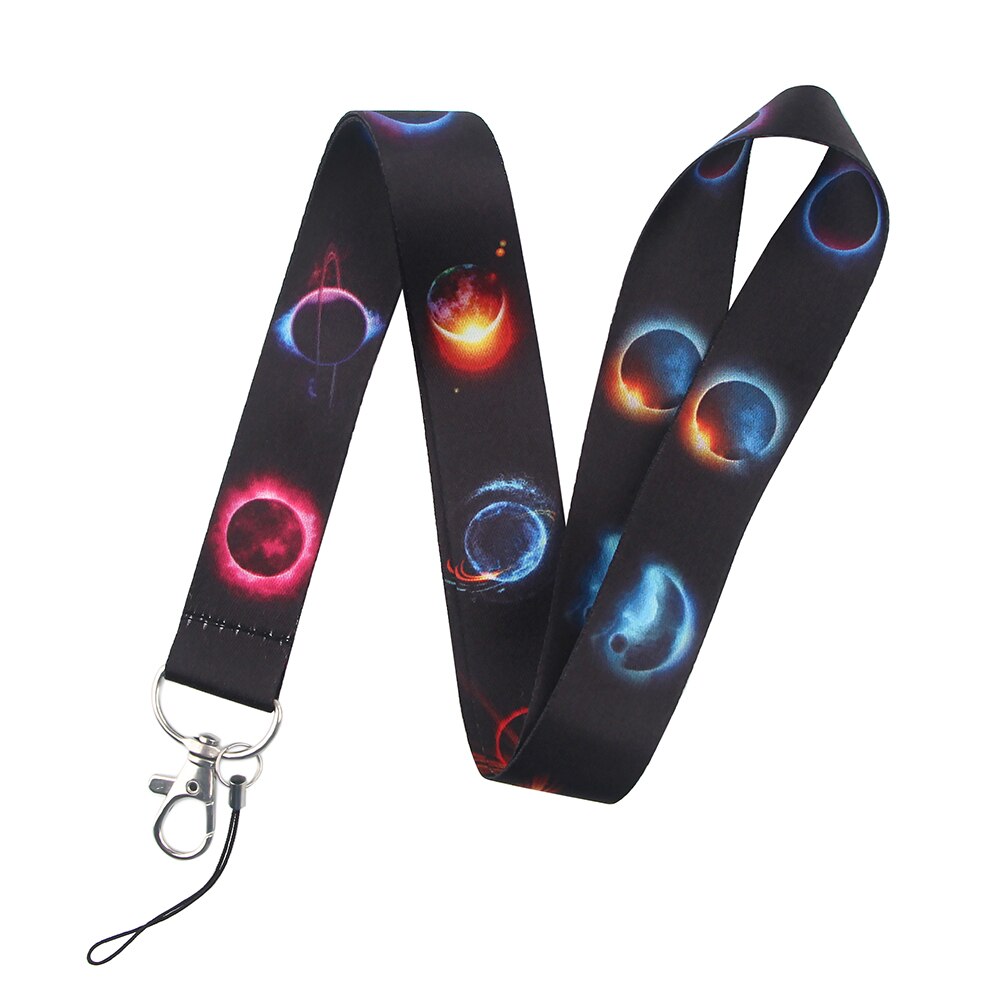 LX411 Universe Planets Moon Stars Astronaut Lanyard Neck Strap Rope USB Mobile Cell Phone ID Card Badge Holder Keychain Keyring: 1